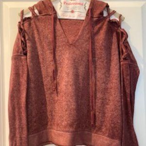 NWOT crossed open shoulder sweatshirt